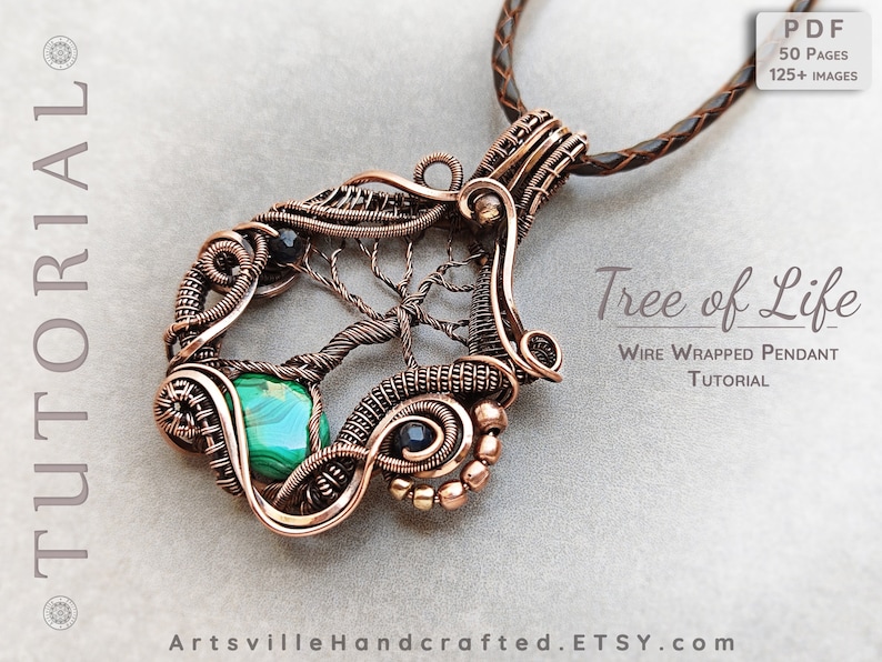 Tree of Life Pendant Tutorial, Wire Wrap Tutorial, Wire Weaving Tutorial, Wire Wrapping Tutorial, Jewelry Making, Wire Work Pattern Tutorial image 3