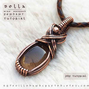 Bella: Wire Wrap Tutorial, Wire Wrap jewelry Tutorial, Wire Wrapping Tutorial, Wire Work Tutorial Wire Wrap Pendant PDF ArtsvilleHandcrafted