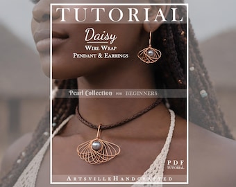 Wire Wrap Daisy Pendant and Earrings Tutorial PDF, Beginner Jewelry Making Guide (Instant Download)