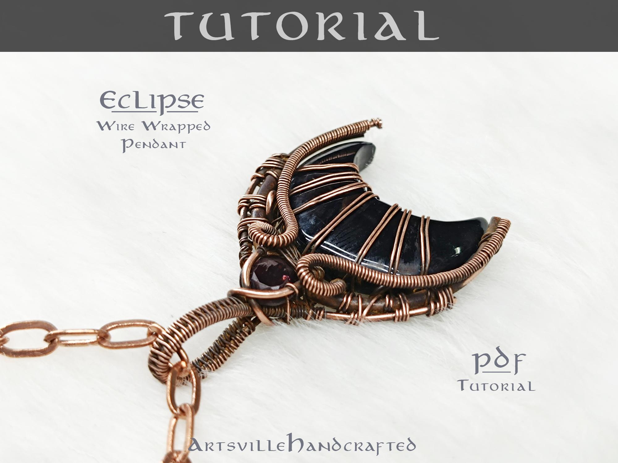 Eclipse: Crescent Moon Wire Wrap Pendant Tutorial DIY Jewelry | Witchy ...