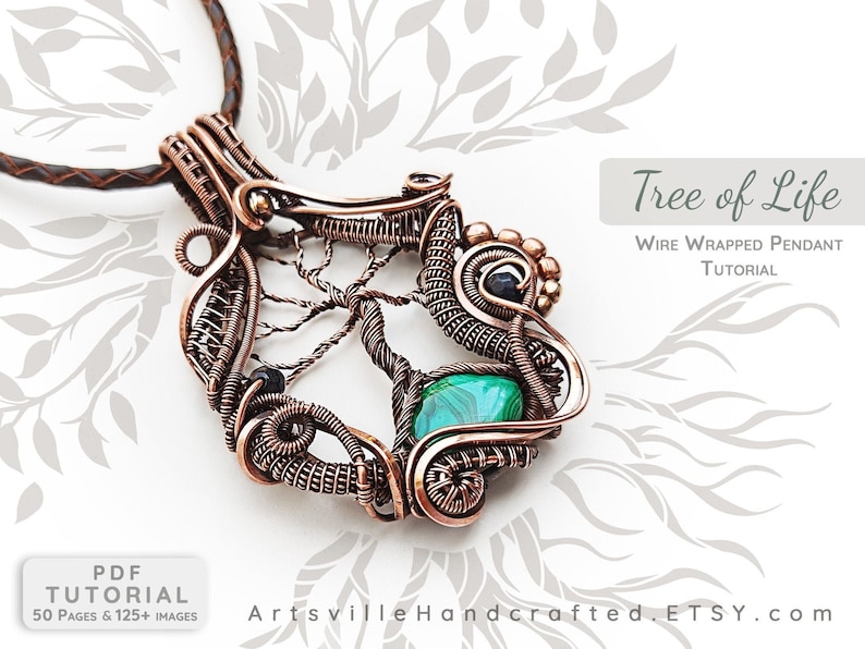 Tree of Life Pendant Tutorial, Wire Wrap Tutorial, Wire Weaving Tutorial, Wire Wrapping Tutorial, Jewelry Making, Wire Work Pattern Tutorial image 1