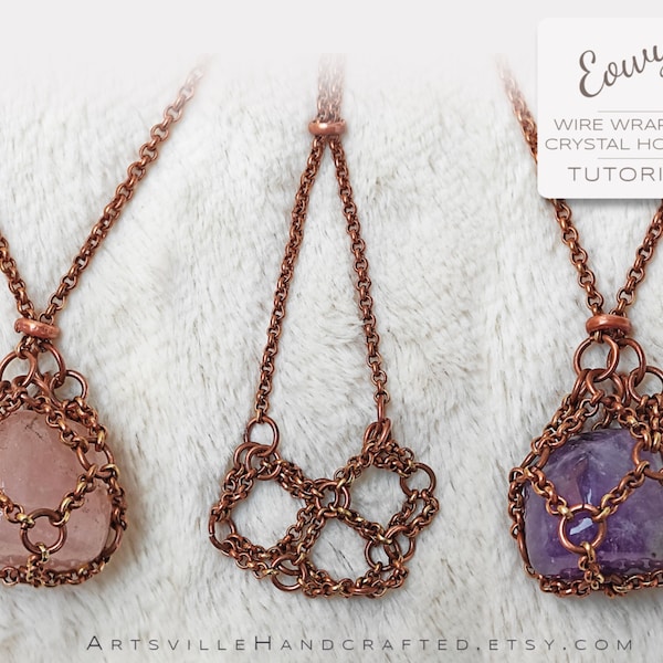 Crystal Holder Necklace Tutorial, Beginners Wire Wrap Tutorial, Wire Wrapping Tutorial, Wire Jewelry Tutorial, Wire Wrap Pendant Tutorial