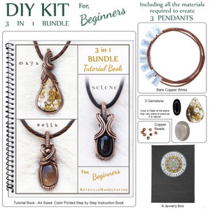 DIY Wire Wrap Craft Kit für Erwachsene: Anfänger Stufe 3 in 1 DIY Kits, Wire Wrap Schmucksteine Komplettset, DIY Kit für Frauen, Teen Craft Kit