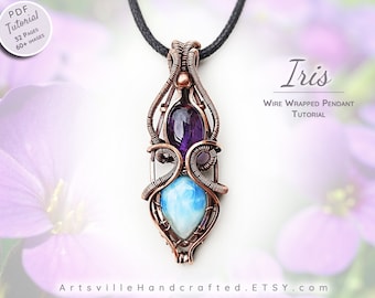 ワイヤーラップチュートリアル、ワイヤーウィービングチュートリアル、DIYワイヤーラップペンダント、ワイヤーワークチュートリアル、ワイヤージュエリー製作チュートリアル、ワイヤーラッピング