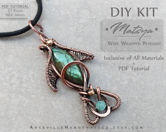 Wire Wrap Fish Pendant Kit, Pendant Kit, DIY Kits for Adults, Jewelry making Kit, Wire Jewelry Tutorials Kits for Adults, Craft Kits, DIY