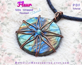 Round Stone: Learn the Art of Wire Wrapping for beginners, download our step-by-step tutorial Wire Wrap Pendant DIY jewelry project PDF File