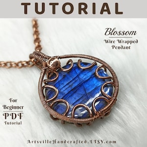 Handledning för blomhänge för nybörjare, handledning för trådarbete för nybörjare, trådsmyckestillverkning för nybörjare, PDF av ArtsvilleHandcrafted