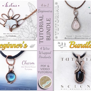 Beginners Tutorial Bundle : Wire Wrapping, Wire Wrap Tutorial, How to Wire Jewelry, Wire Jewelry Tutorials, Wire Tutorial, Jewelry making