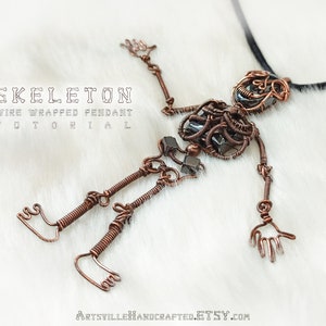 This DIY tutorial provides clear instructions for making a wire wrapped skeleton pendant, perfect for Halloween jewelry projects and adding a hauntingly beautiful touch to your fall crafts.