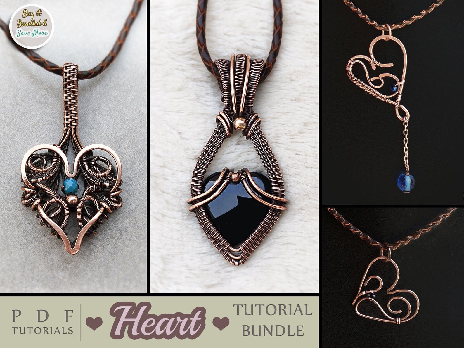 Heart Pendant Tutorials Bundle : Wire Wrapping, Wire Wrap Tutorial ...