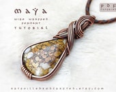 Maya : Wire Wrap Tutorial, Wire Wrap Pendant Tutorial, Jewelry Tutorial, Wire Jewelry Pattern, Necklace Tutorial, How to Wire Wrap Tutorial