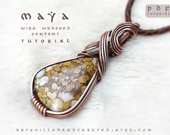 Maya : Wire Wrap Tutorial, Wire Wrap Pendant Tutorial, Jewelry Tutorial, Wire Jewelry Pattern, Necklace Tutorial, How to Wire Wrap Tutorial