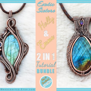 2 in 1 Tutorial Bundle, Wire Wrapped Pendant Tutorials, Wire Wrap Tutorials, Wire Wrapping Tutorials, Wire Work Tutorial, Step by Step PDF