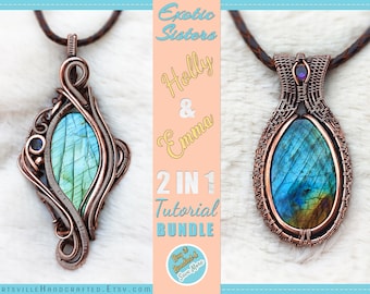 Wire Wrap Pendant Tutorial Bundle, Step by Step PDF (2 in 1)