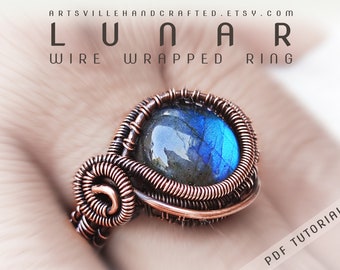 Lunar: Cabochon Ring Tutorial, Wire Wrapped Ring Tutorial, Wire Wrap Tutorial, Wire Patterns and Tutorials, Cabochon Ring Tutorial, Tutorial