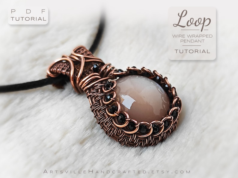 Wire wrap jewelry tutorial bundle with instant PDF downloads for a pendant, ring, and earrings. Includes comprehensive instructions for creating elegant, handcrafted pieces with detailed wire wrapping techniques