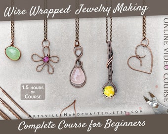 Full DIY Wire Wrapping For Beginners Jewelry Making Course Kit - Jewelry Making for Beginners - Craft Kits for Adults