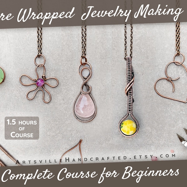 Full DIY Wire Wrapping For Beginners Jewelry Making Course Kit - Jewelry Making for Beginners - Craft Kits for Adults