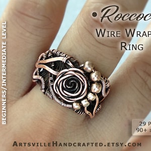 Wire Ring Tutorial, Rose Ring, Wire Weave Tutorial, Wire Wrapping Tutorial, Wire Wrap Jewelry Tutorial, Wire Work Tutorial, Wire Wrap Ring
