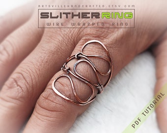 Tutoriel pour anneau serpent avec enroulement de fil, tutoriel anneau d'enroulement de fil, tutoriels d'enroulement de fil, tutoriel anneau rapide pour débutants, tutoriel de bricolage facile