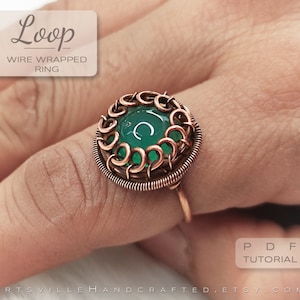 Instant download tutorial bundle featuring wire wrap designs for a pendant, ring, and earrings. Each PDF guide provides step-by-step instructions for making unique, handcrafted jewelry with expert wire wrapping tips