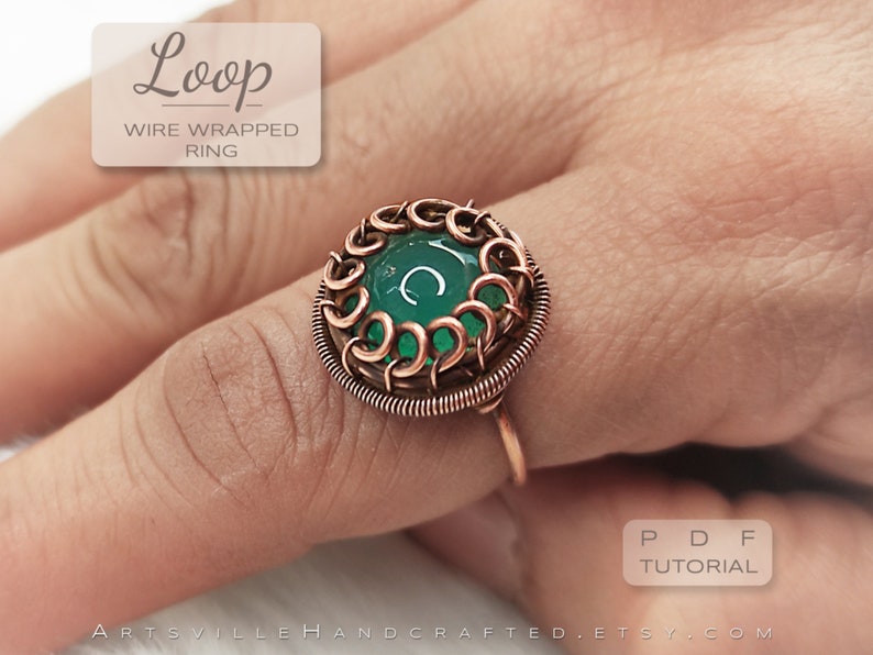 Instant download tutorial bundle featuring wire wrap designs for a pendant, ring, and earrings. Each PDF guide provides step-by-step instructions for making unique, handcrafted jewelry with expert wire wrapping tips
