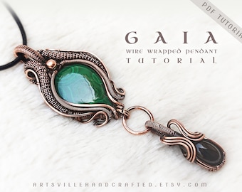 Gaia : Wire Wrapping Pendant Tutorial, Wire Weaving Tutorial, Wire Wrap Tutorial, Wire Tutorial, Jewelry Making Tutorial, Leant to Wire Wrap
