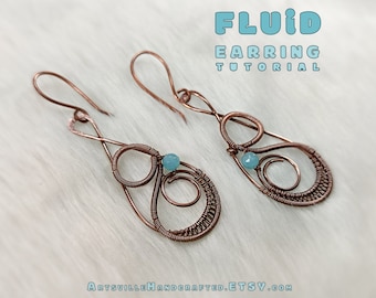 Fluid Earrings Tutorial, Wire Earrings Tutorial, Easy Wire Wrap Tutorial for Beginners, Wire Wrapping Tutorial, DIY Wire Wrap Earrings