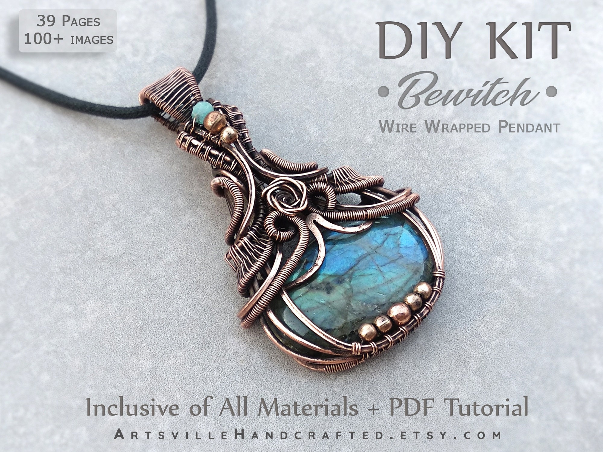 FUll DIY Kit Wire Wrapping Kit Jewelry Making Kit Craft Etsy