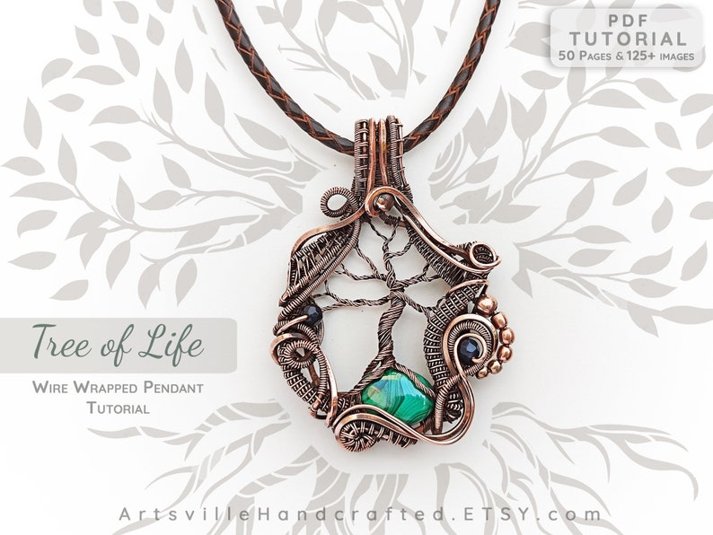 Tree of Life Pendant Tutorial, Wire Wrap Tutorial, Wire Weaving Tutorial, Wire Wrapping Tutorial, Jewelry Making, Wire Work Pattern Tutorial image 2