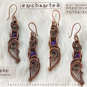 Enchanted Earrings Tutorial, Wire Wrap Earrings Tutorial, Wire Wrapping Tutorial, Wire Earrings Tutorial, Wire Weave Tutorial Pattern
