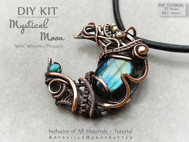 DIY Wire Wrap Pendant Jewelry making Kit Craft Kits for Etsy
