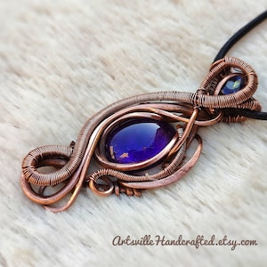 Wire Wrapped Amethyst Pendant, Empath Protection Amethyst Necklace, Elven Jewelry, Protection Amulet Necklace, Healing Amethyst Gift for Her