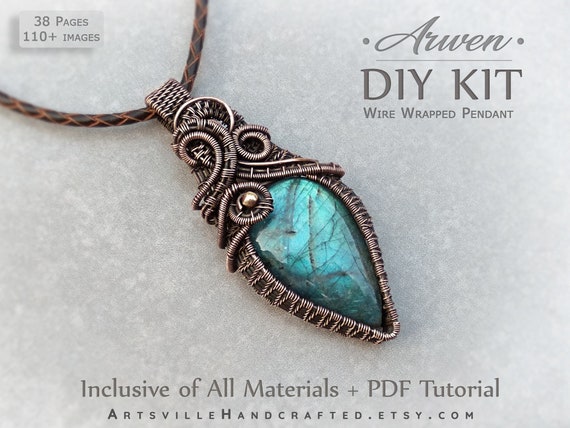 Full DIY Kit, Wire Wrapping Kit, Jewelry Making Kit, Craft Kits for Adult,  DIY Kits for Adults, Wire Wrapping Crystals Kit, Crystal Kit 