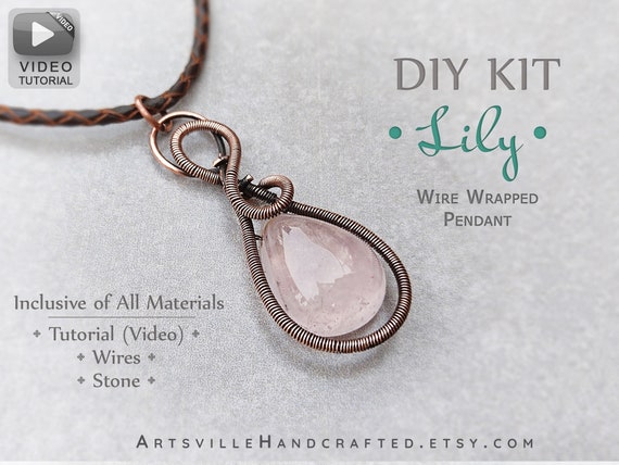 Wire Wrapping Kit, Jewelry Making Kit, Full DIY Kit, Wire Wrap Tutorial,  Craft Kits for Adult, Diy Kits for Adults, Wire Pendant Tutorial 