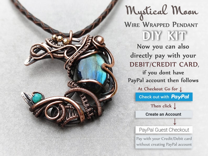DIY Wire Wrap Pendant Jewelry making Kit Craft Kits for Etsy