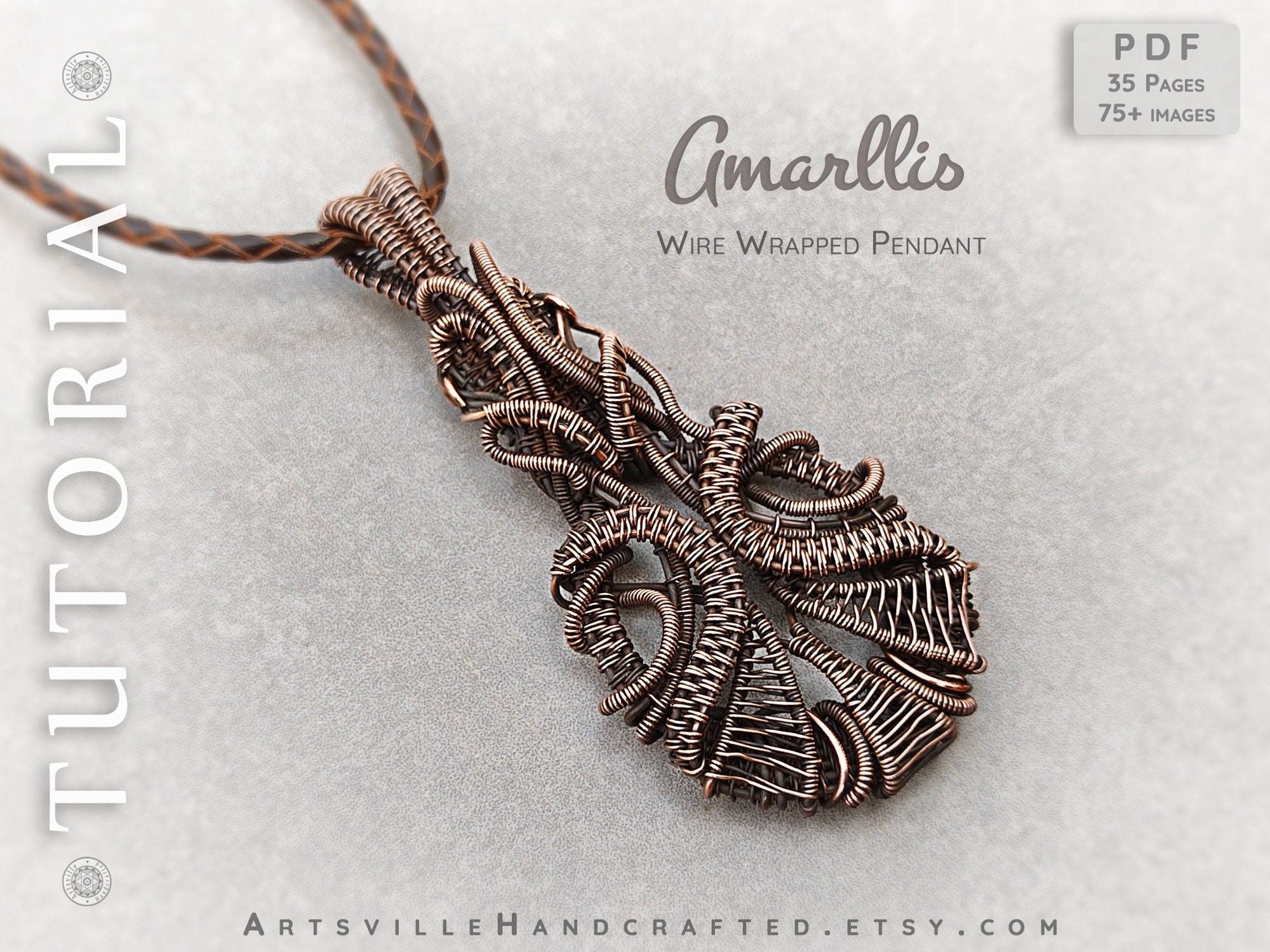Amarllis Wire Wrapping Tutorial Wire Wrap Pendant Tutorial Etsy