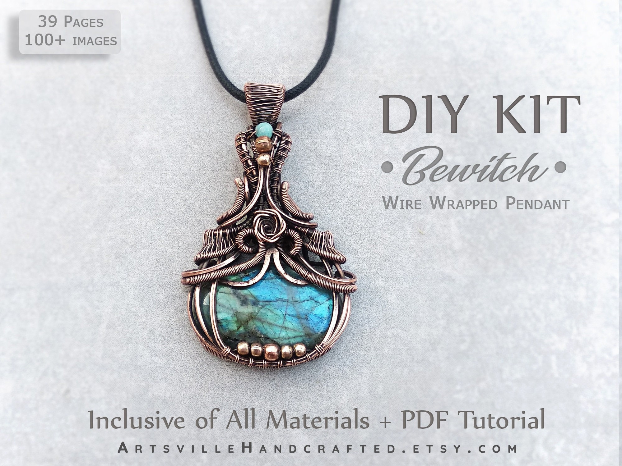 FUll DIY Kit Wire Wrapping Kit Jewelry Making Kit Craft Etsy