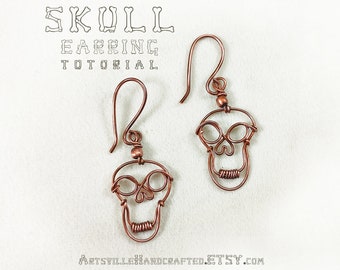 Skull Earrings Tutorial, Halloween DIY Jewelry, Wire Wrap Earrings Tutorial, Halloween Jewelry Tutorial, DIY Skull Earrings Tutorial