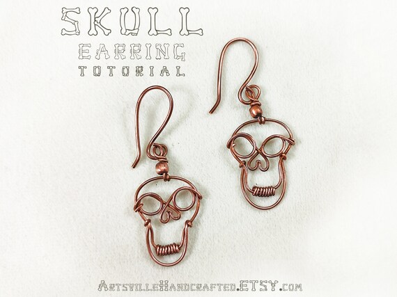 Skull Earrings Tutorial Halloween DIY Jewelry Wire Wrap Earrings