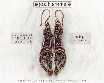 Enchanted Earrings Tutorial, Wire Wrap Earrings Tutorial, Wire Wrapping Tutorial, Wire Earrings Tutorial, Wire Weave Tutorial Pattern