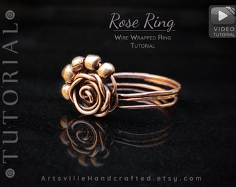 Rose Ring Wire Ring Tutorial, Wire Weaving Tutorial, Wire Wrapping Tutorials, Wire Jewelry Tutorials, Wire Work Tutorial, 5 minute crafts