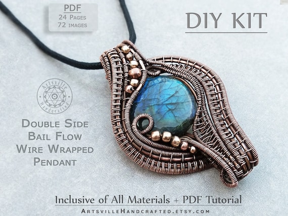 Full Diy Kit Wire Wrapping Jewelry Making Adult Craft Pendant