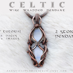 Celtic Pendant : Wire Wrap Tutorial for Beginners, Wire Wrapping PDF, Wire Jewelry Lesson, Wire Wrapped Pattern, Wire Art Pattern Download