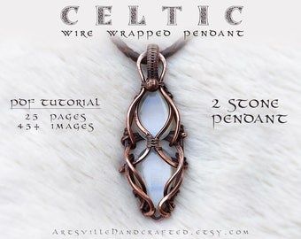 Celtic Pendant : Wire Wrap Tutorial for Beginners, Wire Wrapping PDF, Wire Jewelry Lesson, Wire Wrapped Pattern, Wire Art Pattern Download