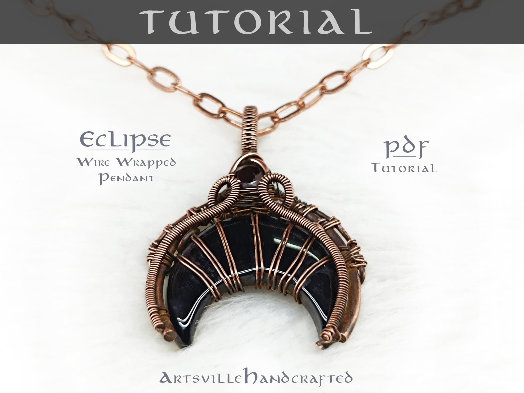 Eclipse: Crescent Moon Wire Wrap Pendant Tutorial DIY Jewelry | Witchy ...