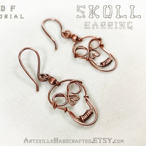 Skull Earrings Tutorial, Halloween DIY Jewelry, Wire Wrap Earrings Tutorial, Halloween Jewelry Tutorial, DIY Skull Earrings Tutorial