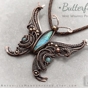 Butterfly Pendant Tutorial, Wire Wrap Pendant Tutorial, Wire Wrapped Jewelry Tutorial, Wire Wrapping Tutorial, Wire Jewelry Making Tutorial