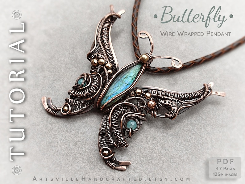 Wire wrapped butterfly pendant tutorial for jewelry making, comprehensive guide on wire wrapping techniques, step-by-step instructions to create a butterfly pendant, DIY wire jewelry
