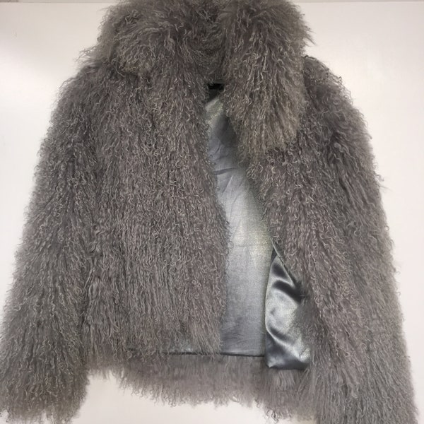 Tibetan Lamb Fur Navy/Grey